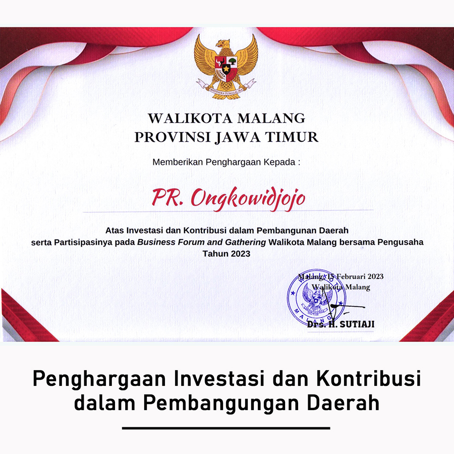 Penghargaan Investasi dan Kontribusi dalam Pembangunan Daerah